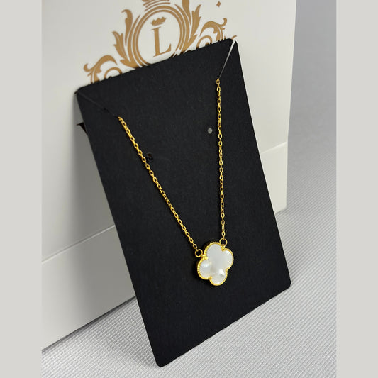 Sterling Silver 18K Gold-Plated Necklace – White